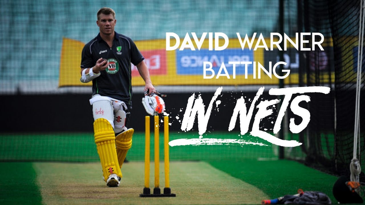 David Warner Batting Practice In Nets (HD) | Sport Blaster