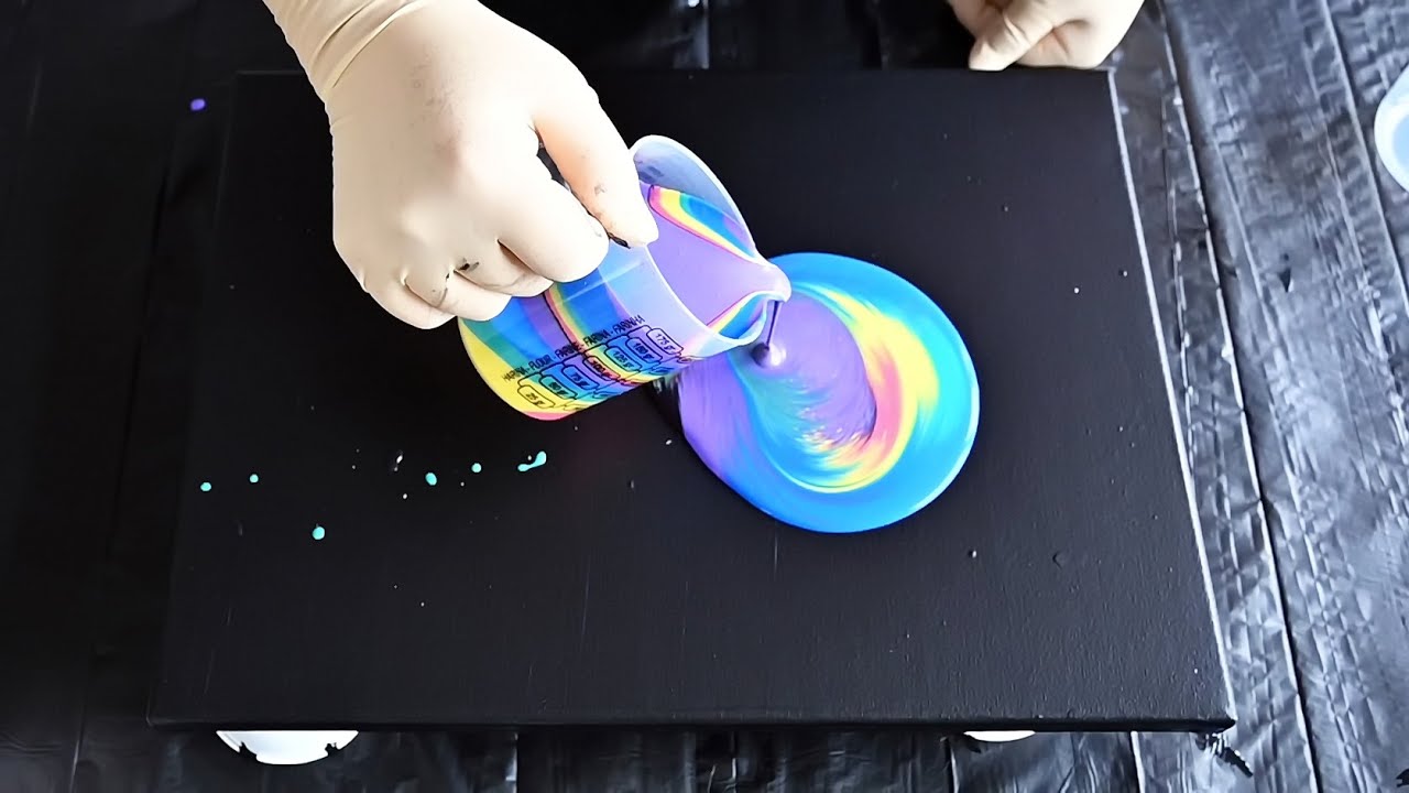 First Time Using Crafter’s Choice Pearl Paints ~ Stunning Wandering Straight Pour 🌈