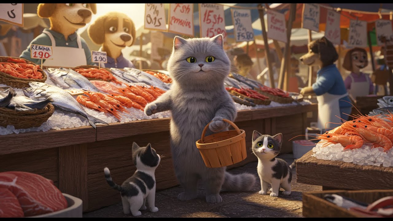 Mama Cat's Kittens Get the BEST TREAT EVER - Fishes and Prawns