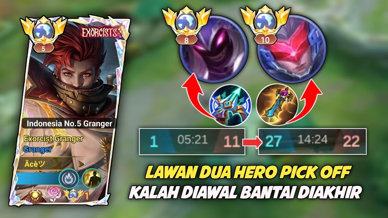 LAWAN HERO PICK OFF TERBANTAI DIAWAL GINI | TOP GLOBAL GRANGER MLBB