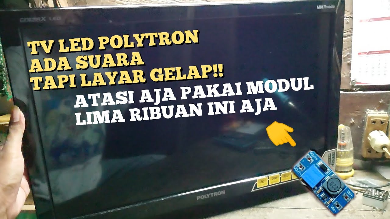 tv led polytron ada suara tidak ada gambar, pasang modul murah ini aja 😊