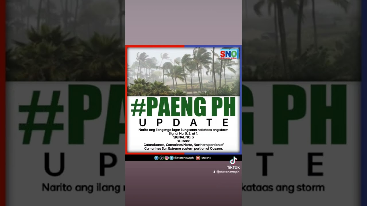TYPHOON PAENG PH UPDATE TODAY | SNO PH