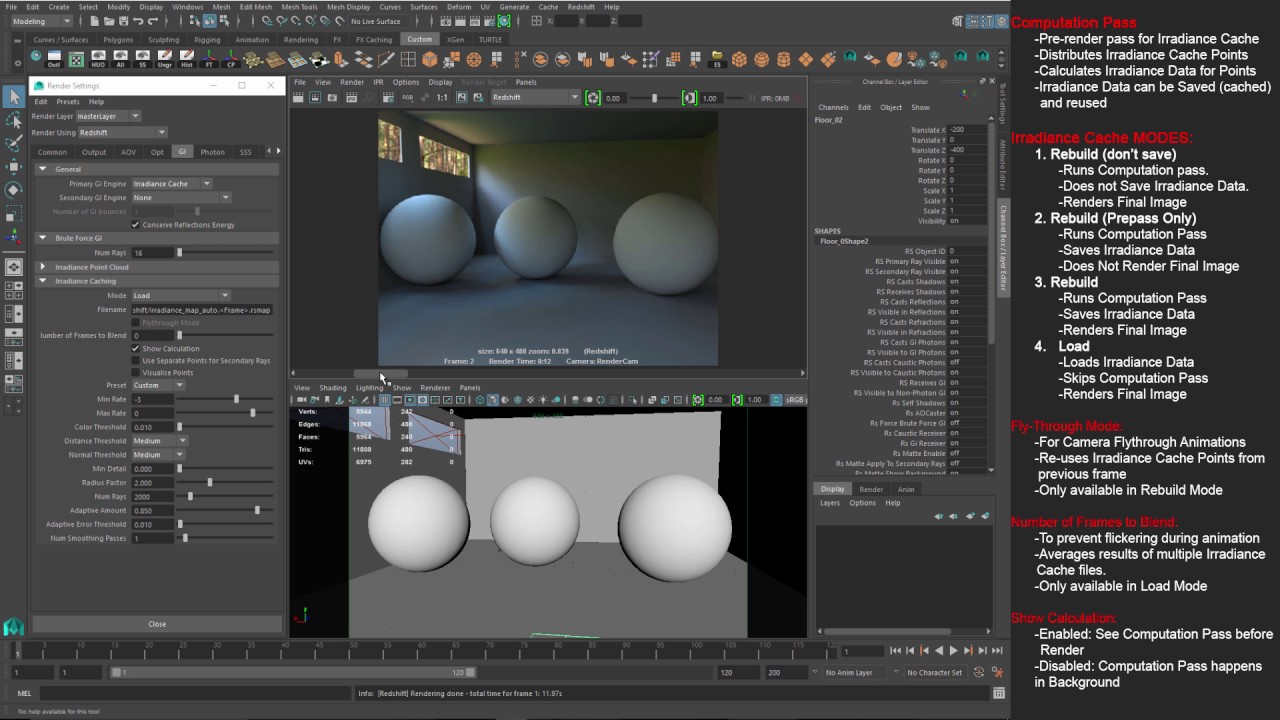Redshift Irradiance Cache Tutorial