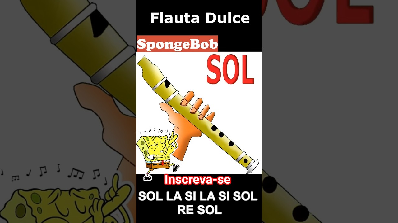 Bob esponja na flauta doce.#flautadoce