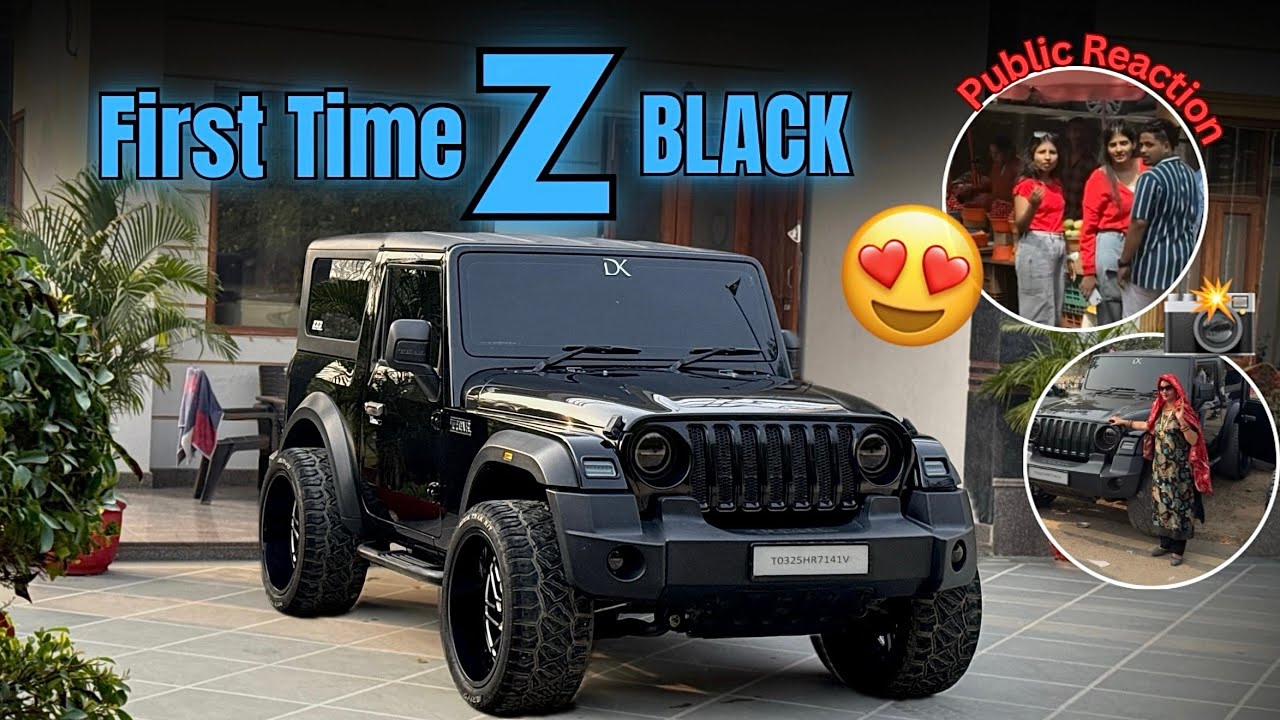 🤪First Time Apne Thar Z Black 😍🔥/ public Reaction 😱/ Daily Vlog / check full look😍