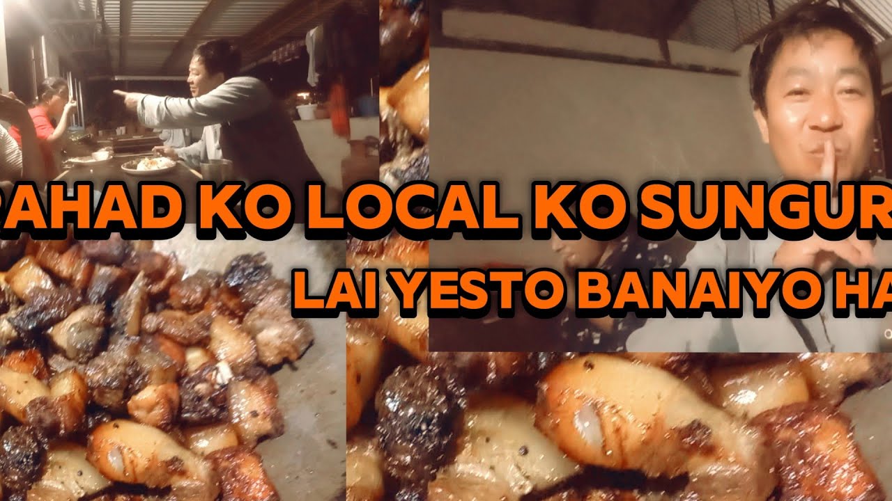 ##Pahad ko local kalo bangur  ko  masu vat ko mukbang##