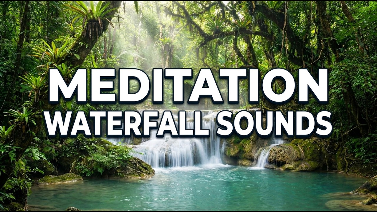 Peaceful Waterfall Rainforest Ambience with Gentle Piano for Emotional Balance