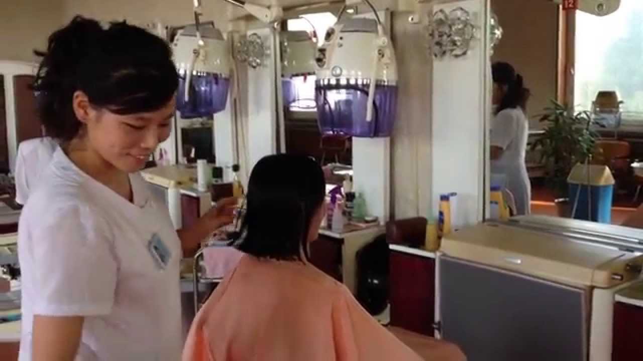 Getting a haircut at Changgwang Health Complex, Pyongyang (1)