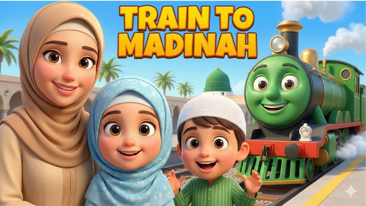 Choo Choo Train to Madinah | Islamic Kids Song & Nasheed with Bismillah, Salawat & Dhikr