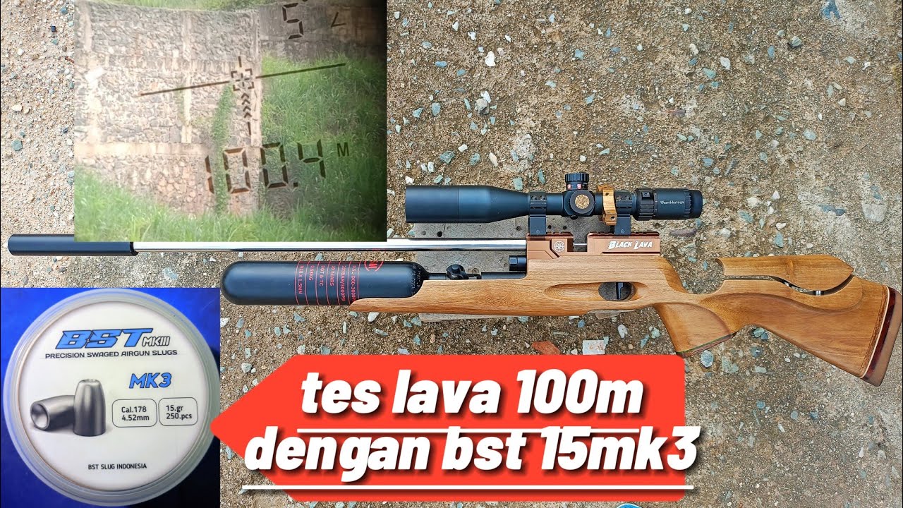TES AKURASI BLACK LAVA DENGAN SLUG 15 GRAIN