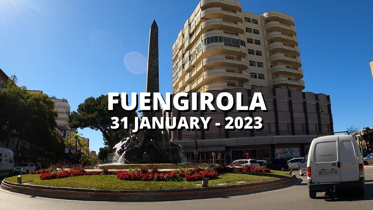 Fuengirola Spain Center drive-through to Los Boliches January 2023 Malaga Costa Del Sol #andalucia