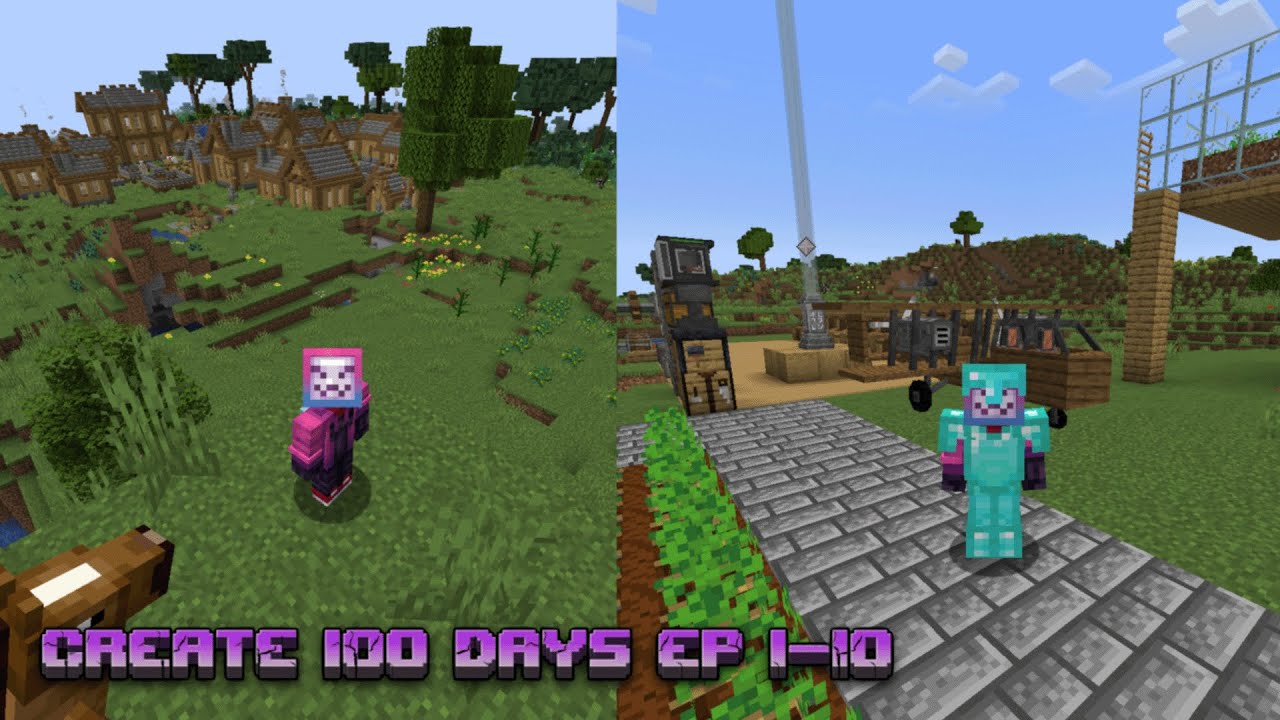 Minecraft Create Mod: 100 Days Challenge Compilation (Episodes 1-10)