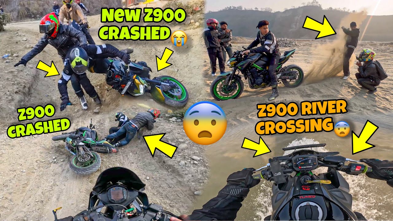 River Crossing on Z900😱 New Z900 CRASHED😨 OFFROADING ON Z900😍  Preparation for Ladakh Ride