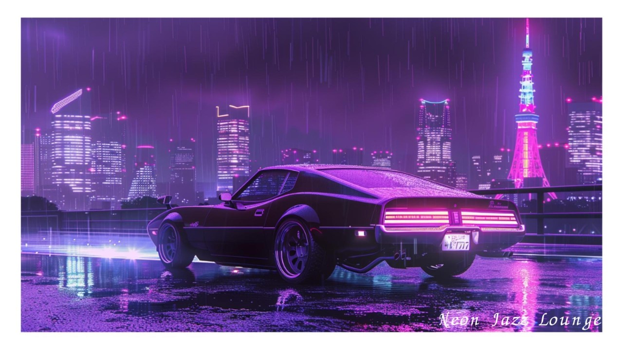 Tokyo Skyline Jazz House Mix | Rain Night Drive | for Deep Work