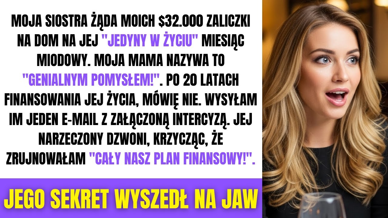 Siostra Zażądała Zaliczki Na Dom Na Swój Miesiąc Miodowy Za $32K; W Zamian Wysłałam Intercyzę