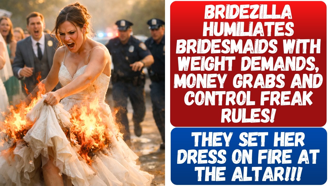 BRIDEZILLA GETS HER WEDDING DRESS SET ON FIRE AT THE ALTAR BY BRIDESMAIDS & STANDS IN HER UNDERWEAR!