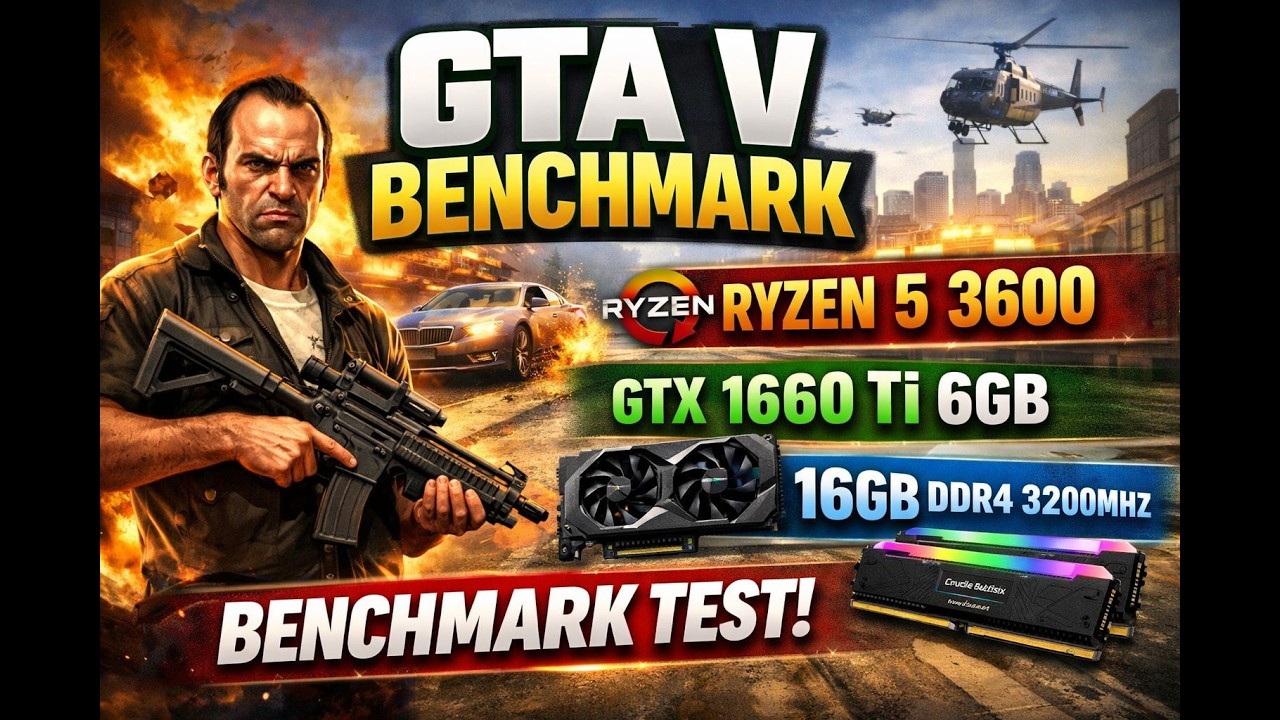 Grand Theft Auto V benchmark Ryzen 5 3600 , GTX 1660ti