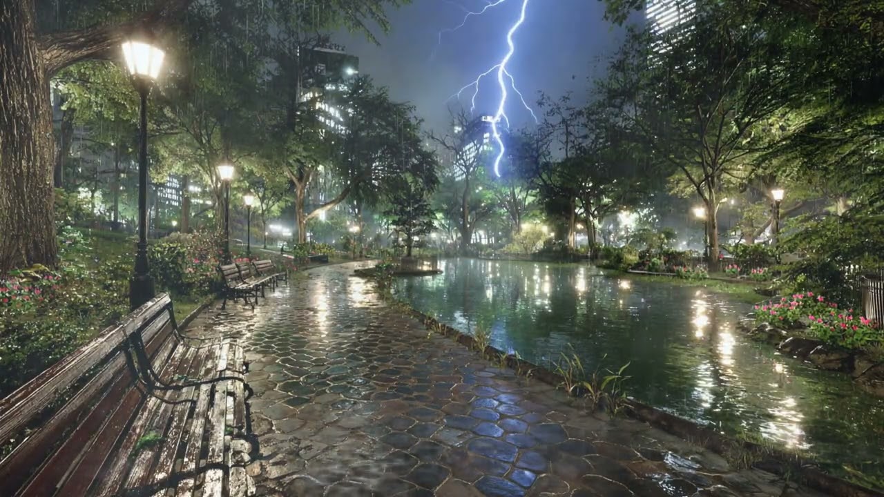 Rain & Thunder at the Park - 8 Hours of Relaxation