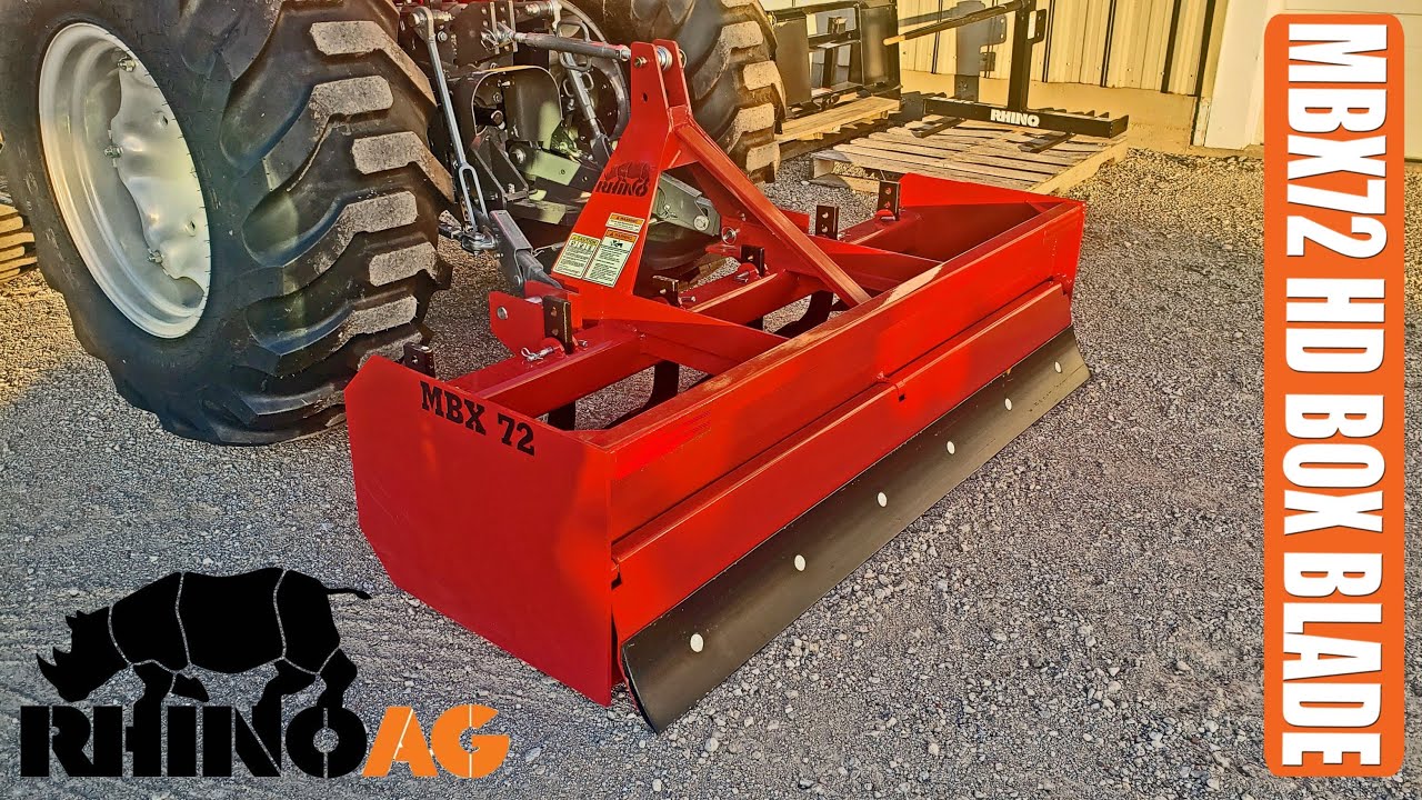 RhinoAG MBX72 Heavy Duty Box Blade for Compact Utility Tractors