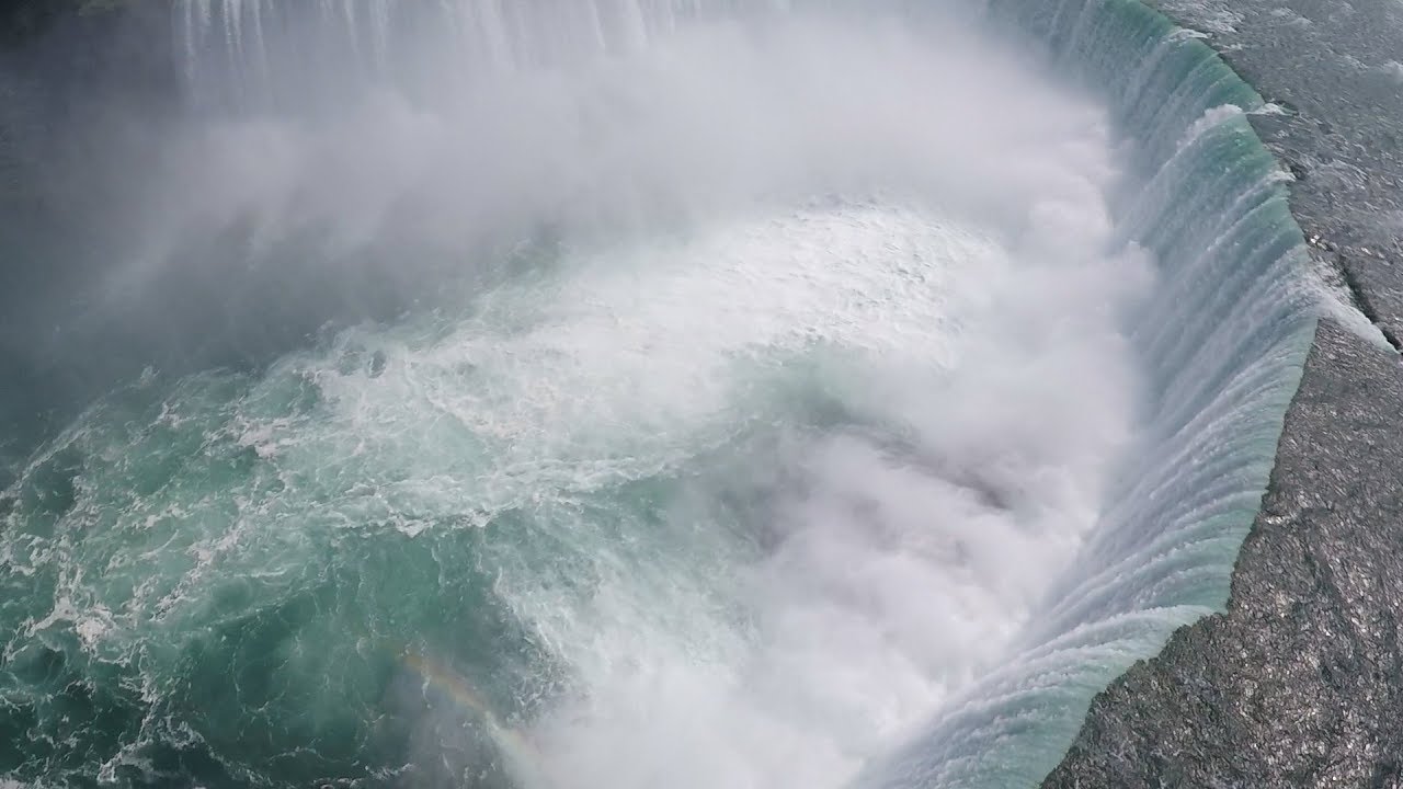 Aerial of Niagara Falls Ontario - New York