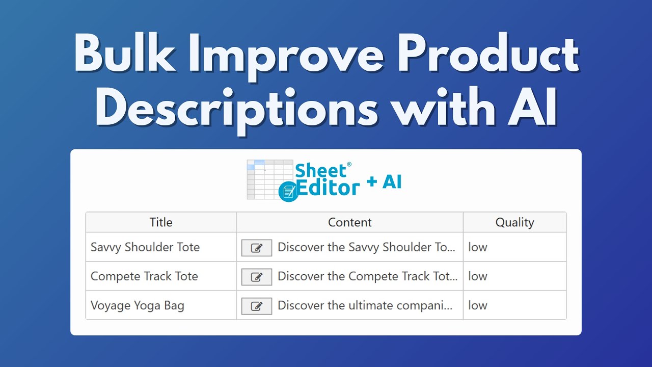 Bulk Audit & Rewrite WooCommerce Product Descriptions with AI (GPT-4, GPT-5, Gemini, DeepSeek, etc.)