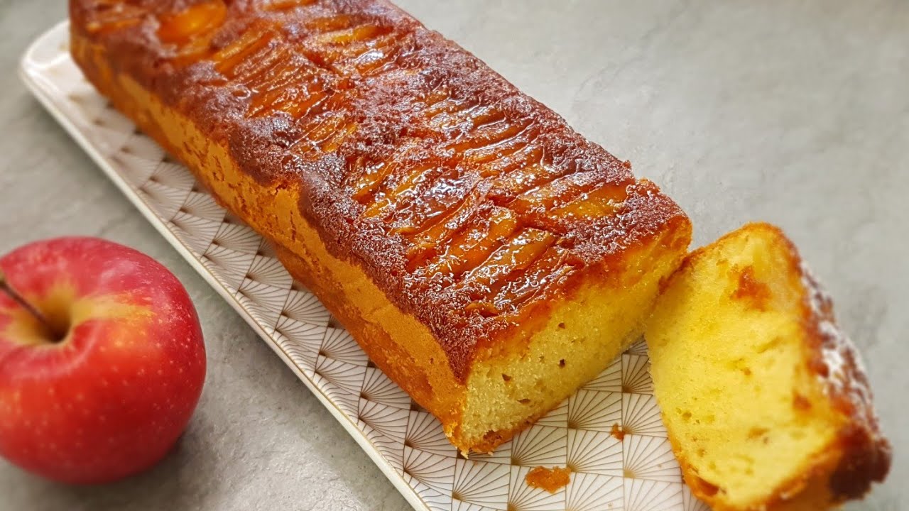 🍎Cake aux Pommes Caramélisées Recette Facile et Rapide Gâteau Moelleux