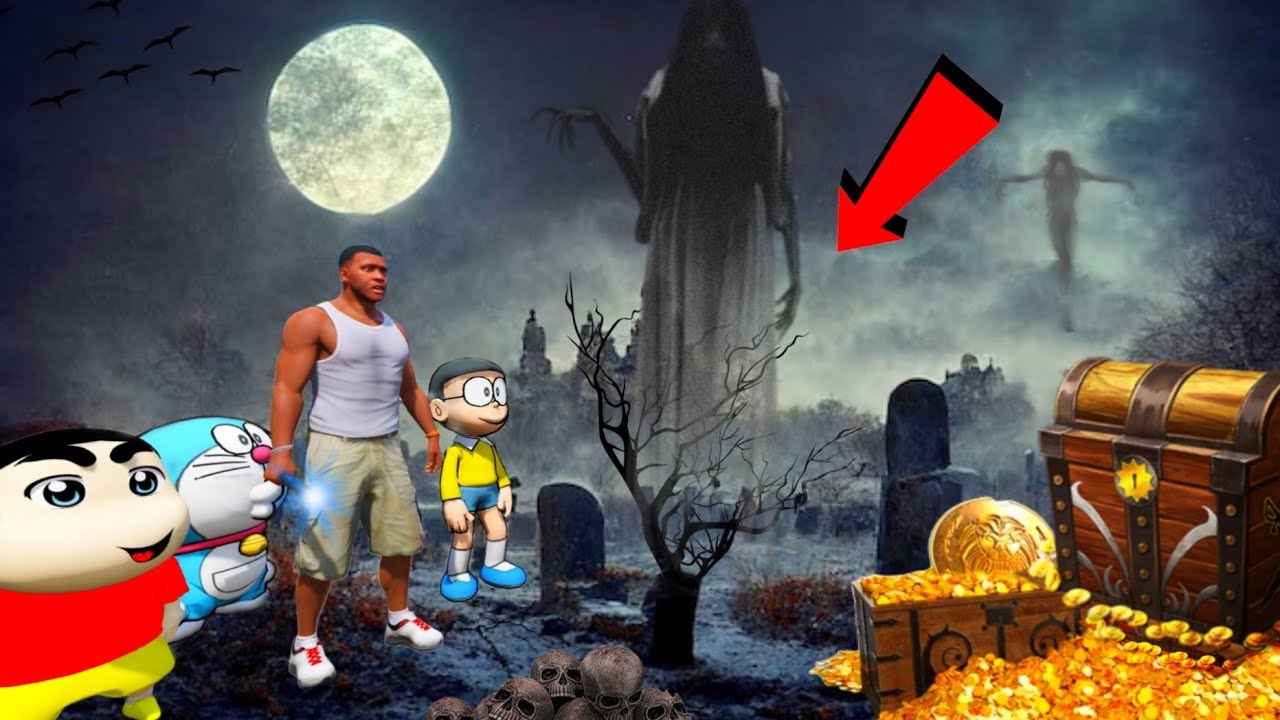 GTA 5 : Franklin Survived Tsunami & Found Treasure Shinchan And Pinchan In GTA 5 ! (GTA 5 Mods)