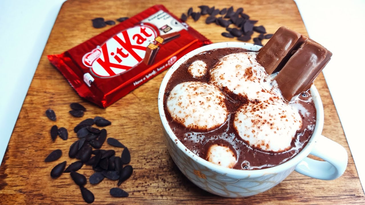 KitKat hot chocolate | how to make hot chocolate with KitKat 😍#drinkland#kitkat#hotchocolate