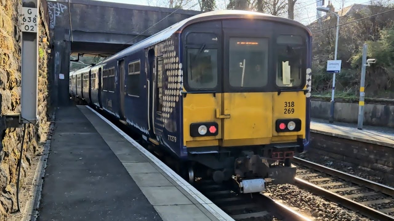 Scotrail Class 320+318 departing Cambuslang