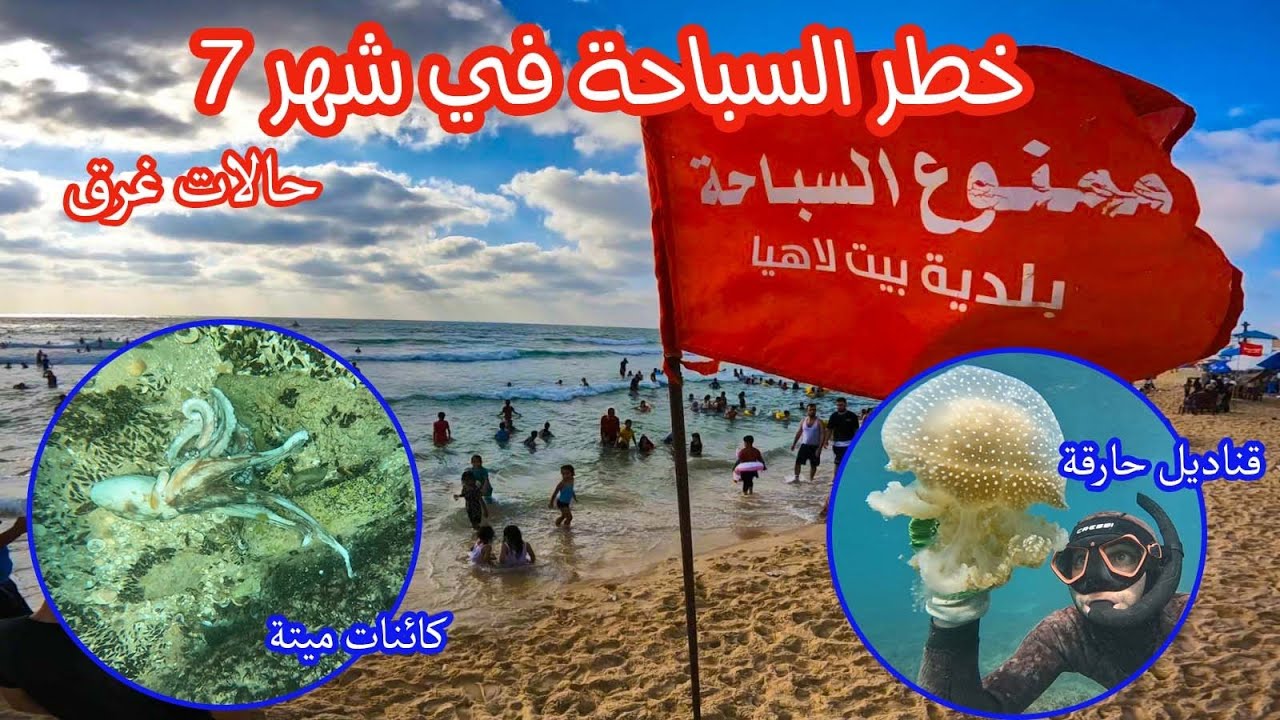 شهر7 البحر خطير , حالات غرق ,قناديل حارقة, امواج وتيارات ..