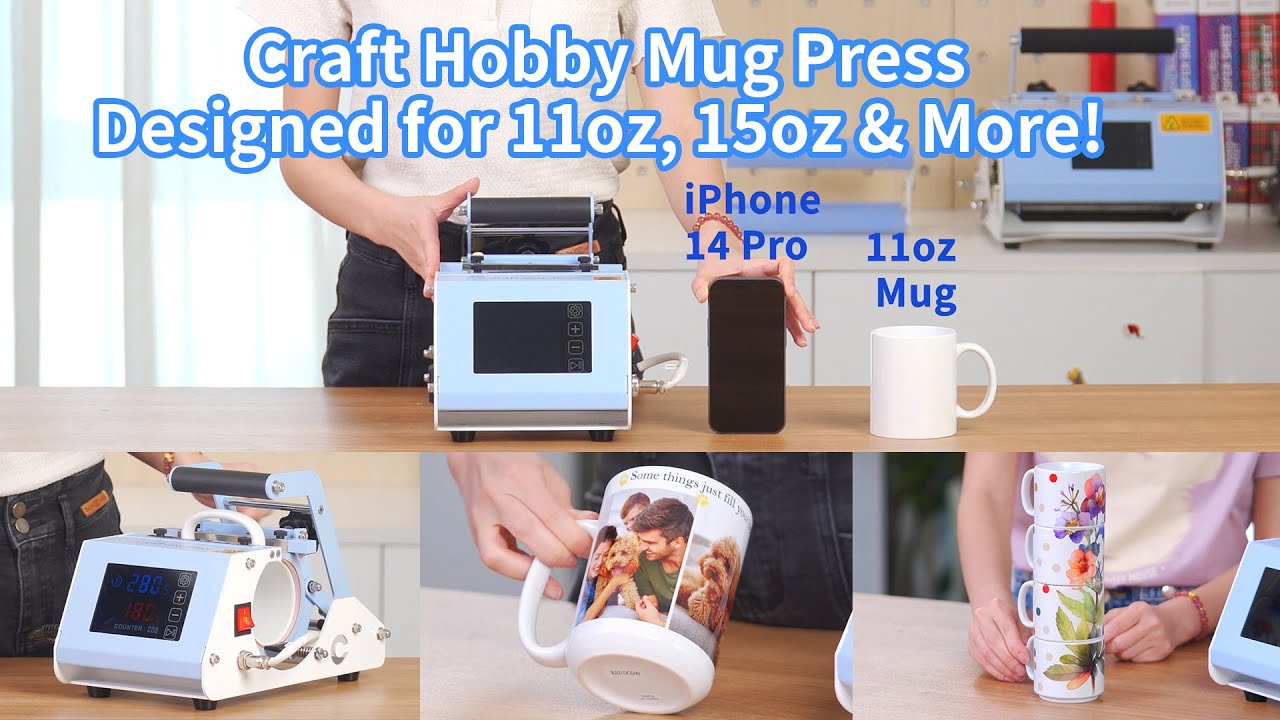 👏4.9KG ONLY Compact Craft Hobby Mug Heat Press for 11oz, 15oz Sublimation White Ceramic Coffee Mugs