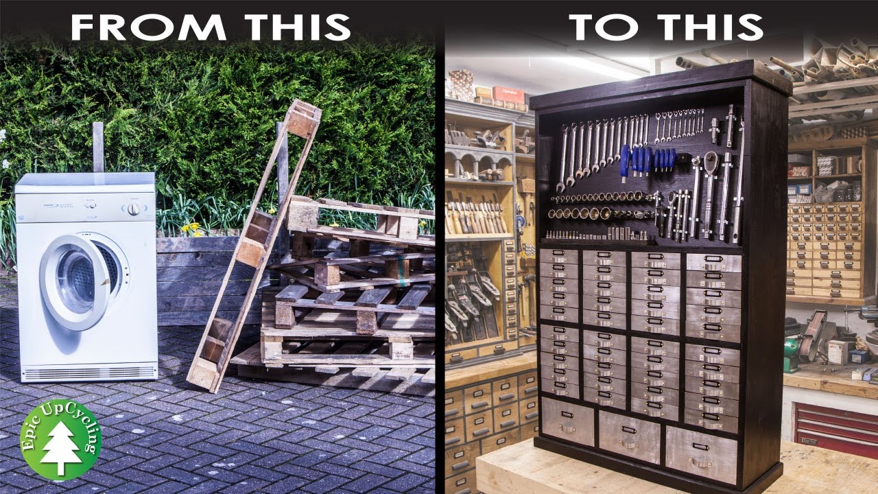 Nuts and Bolts Organiser made from Pallets and Scrap Metal