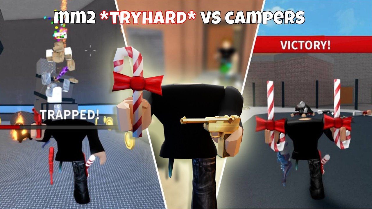 BEATING CAMPERS AS A MM2 *TRYHARD* (Murder Mystery 2)