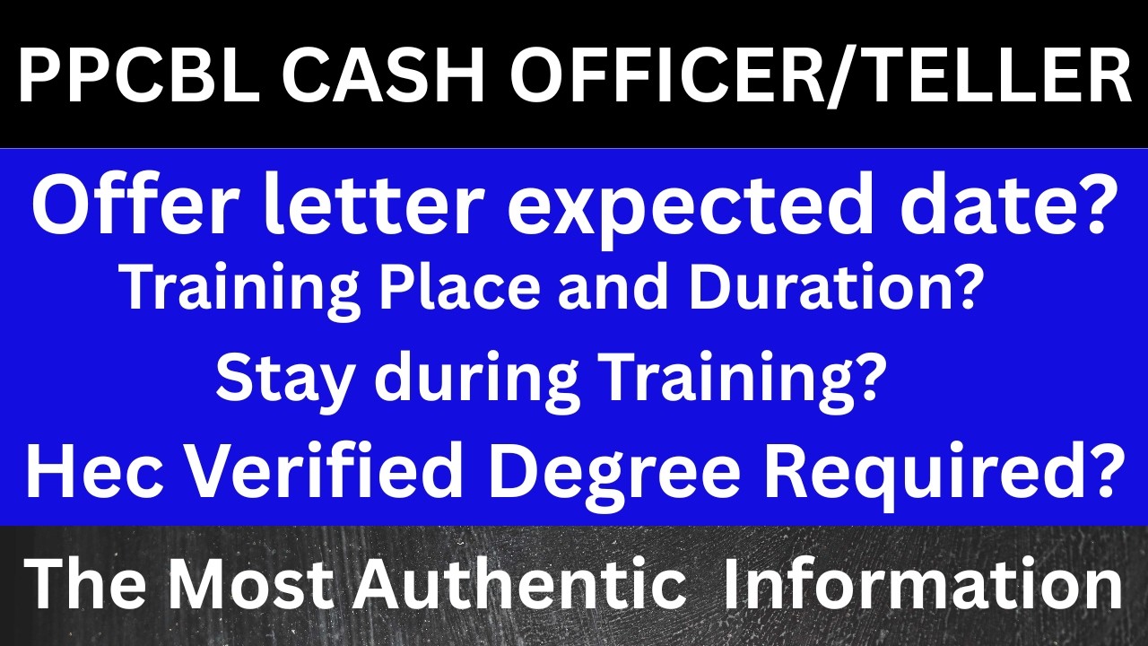 PPCBL Teller (Cash Officer) OG 4 Offer Letter & Training || PPCBL Cash Officer Interview Questions