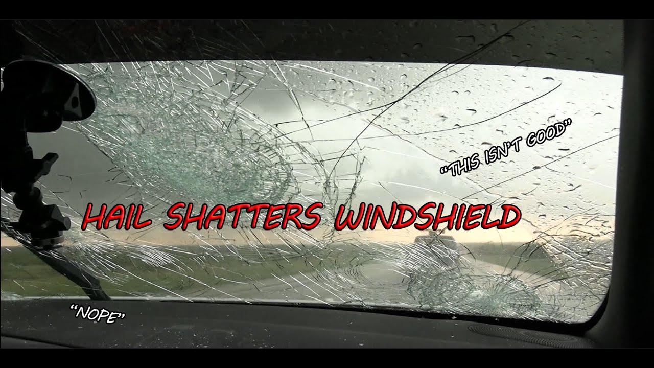 Intense Texas Supercell with Giant Hail (Our windshield shattered)