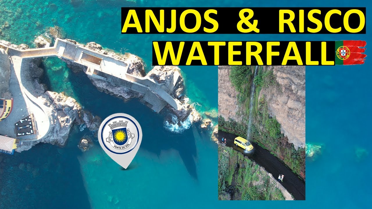 MADEIRA | RISCO & ANJOS WATERFALL který teče ze skály a dopadá rovnou na projíždějící auta