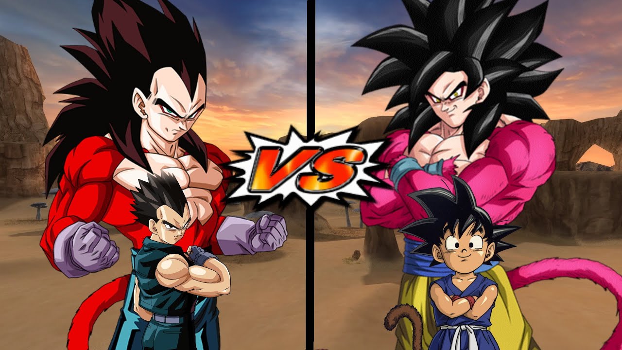 Vegeta (GT) All Forms VS Goku (GT) All Forms | DBZ Budokai Tenkaichi 4 BETA 13.1