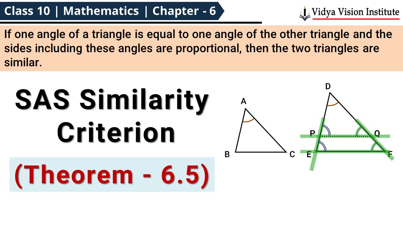 Triangles - Theorem 6.5 🌟 SAS Similarity Criterion🌟 Class 10 Maths Chapter 6 🌟 CBSE, NCERT 🎯