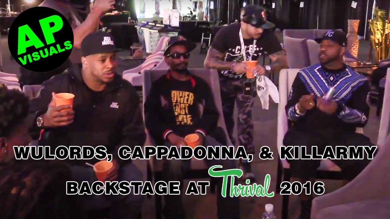 WuLords, Cappadonna, KillArmy backstage at Thrival Festival 2016