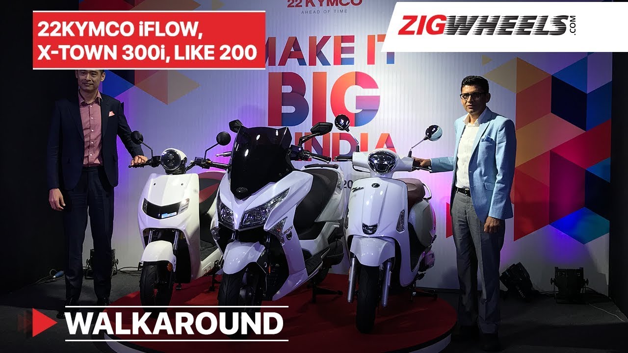 22 Kymco iFlow electric scooter, Like 200 And X-Town 300i ABS Walkaround & Price | ZigWheels.com
