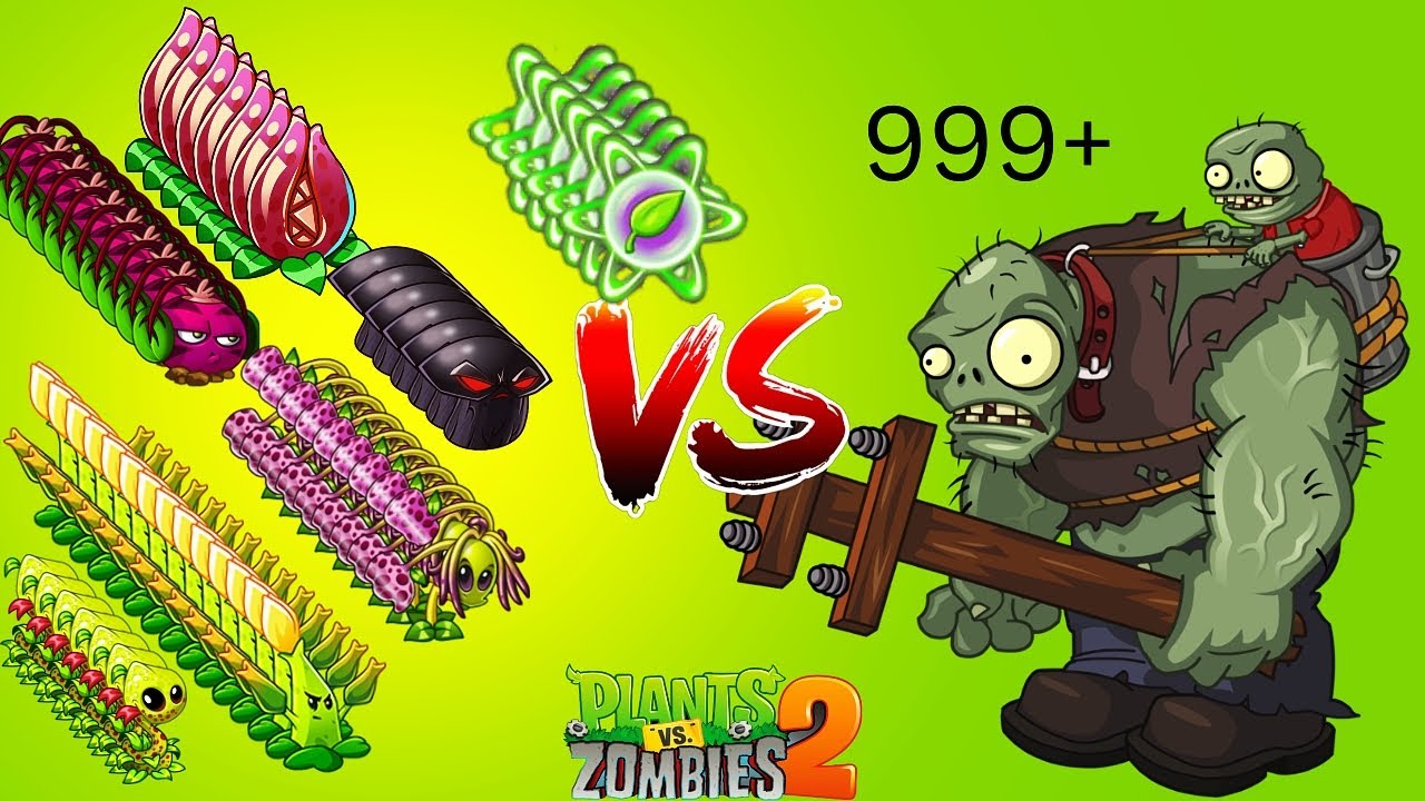 🔥Зомби-Гаргантюар 999 уровня против ВСЕХ растений | PVZ 2 Все растения, их пищевые способности