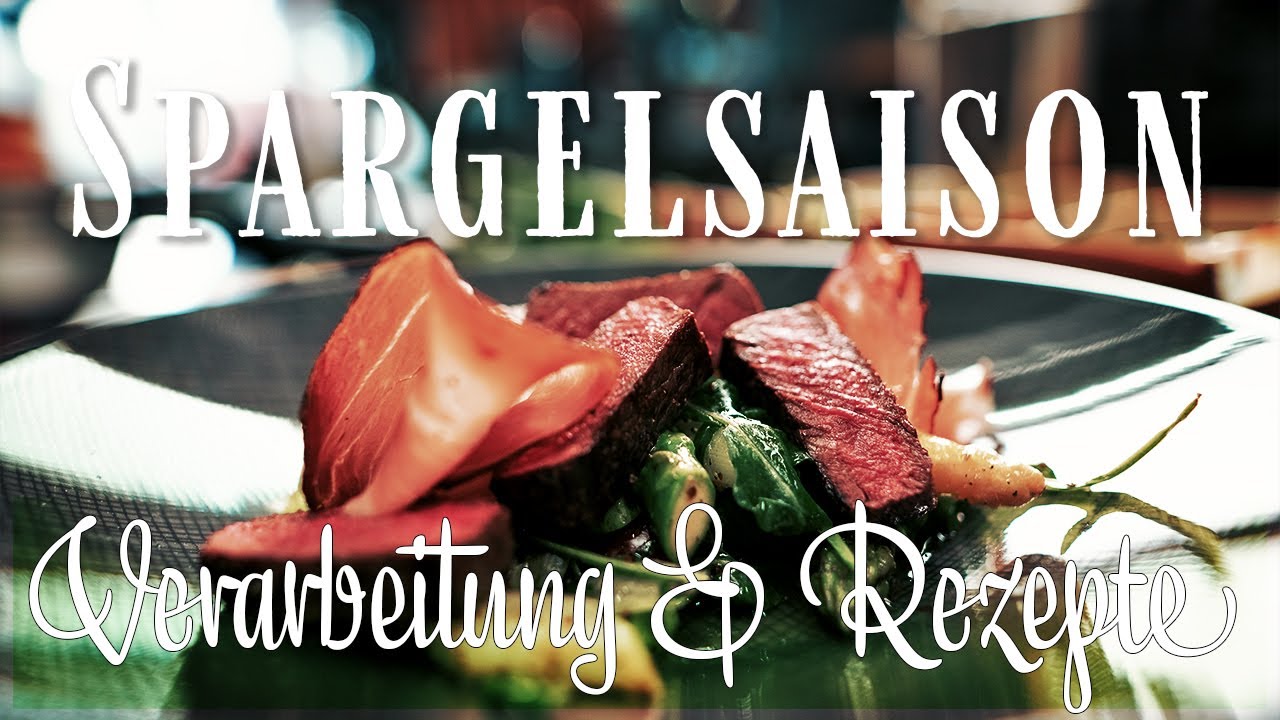 Spargelcremesuppe & frischer Spargelsalat mit rosa Rumpsteak