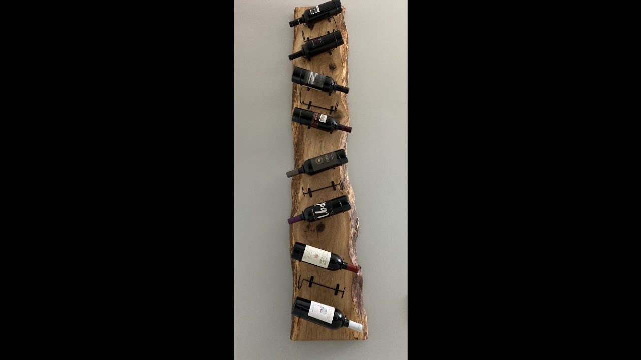 White Oak Wall Mounted Wine Rack
