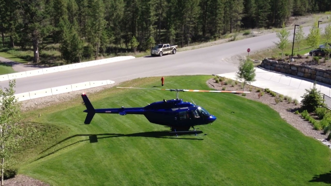 Helicopter Takeoff From Resort