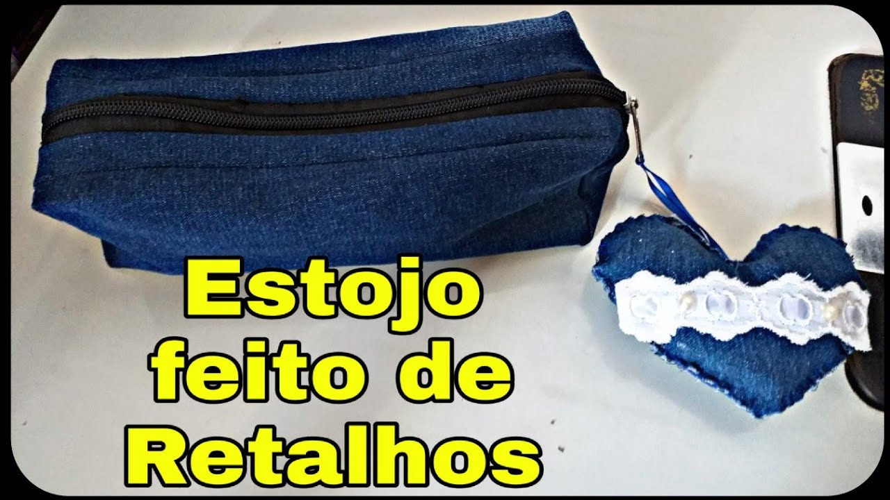 Estojo escolar de perna de cal&ccedil;a jeans muito f&aacute;cil |AnaCarla