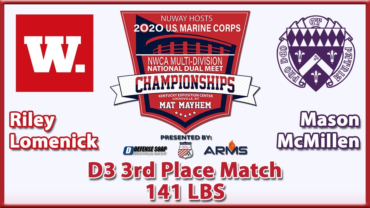 2020 NWCA Multi-Division National Duals | D3 3rd Place | Lomenick vs McMillen ( 141 )