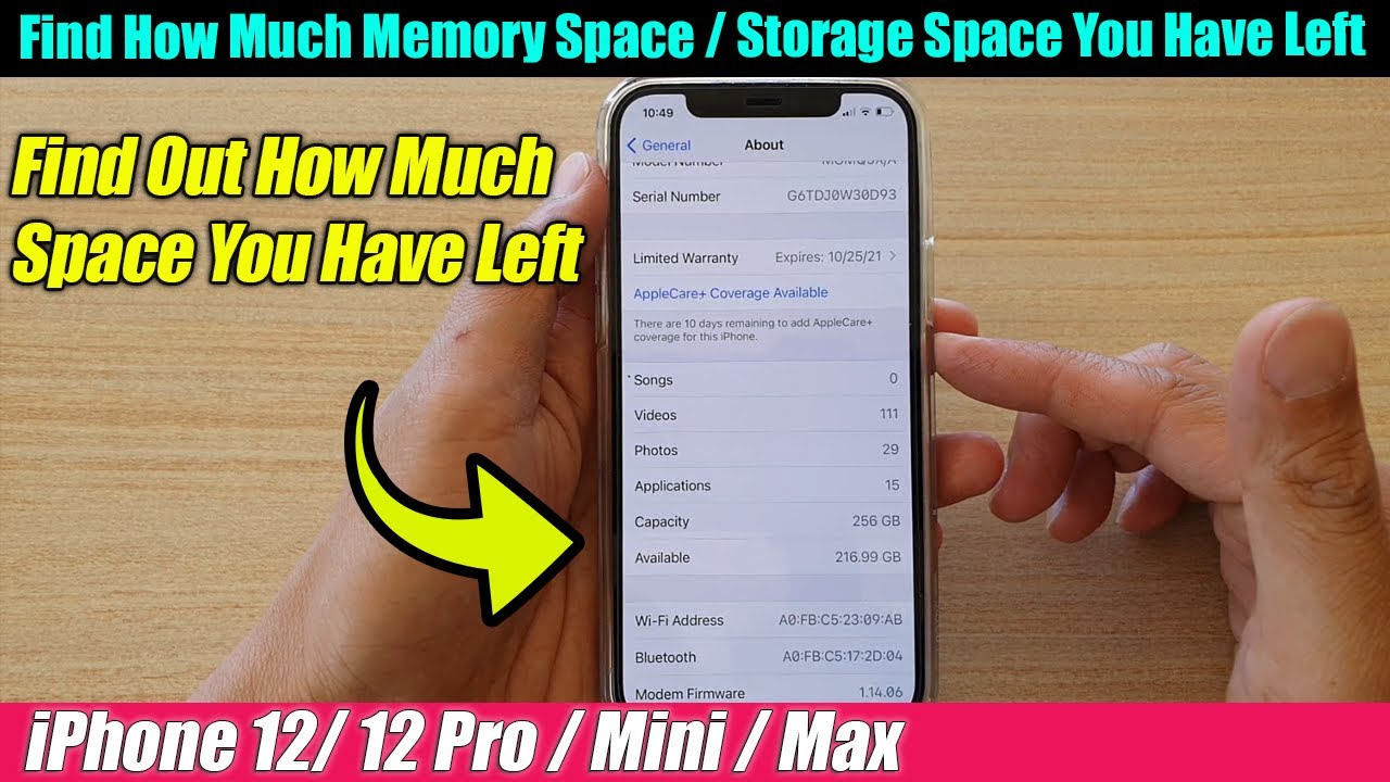 iPhone 12/12 Pro: How to Find How Much Memory Space / Storage Space You Have Left
