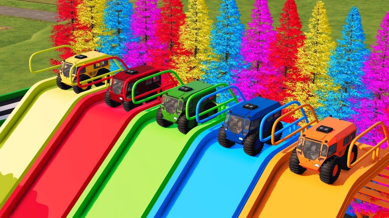 Garage with Colors - ALL MIXER TRUCK WITH DOUBLE FLATBED TRAILER TRUCK