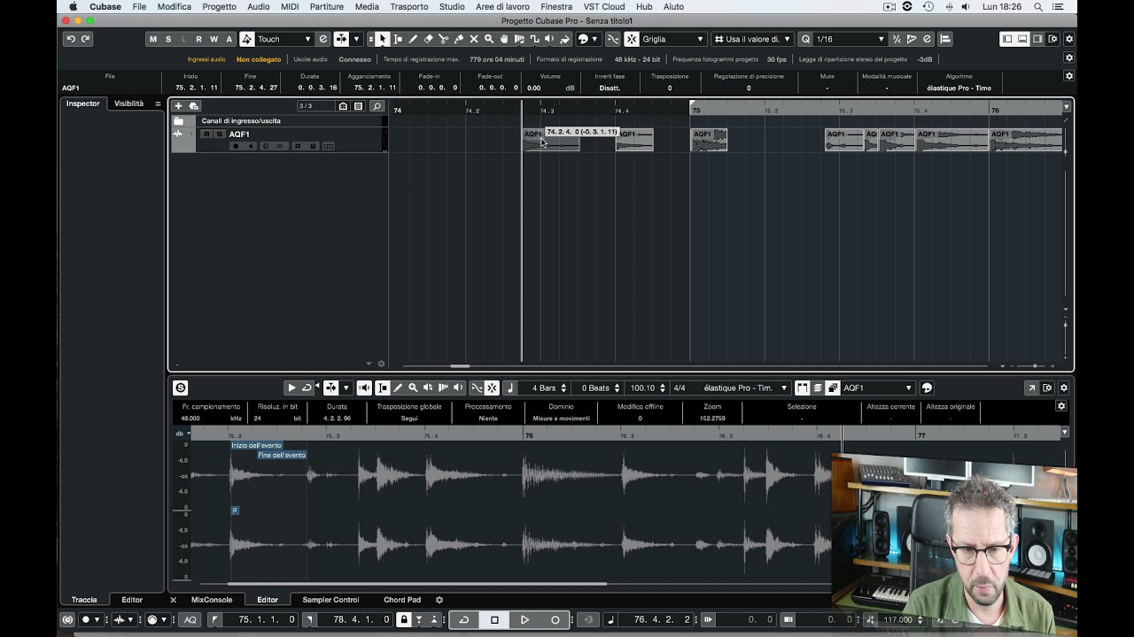 Come quantizzare un file audio con Cubase