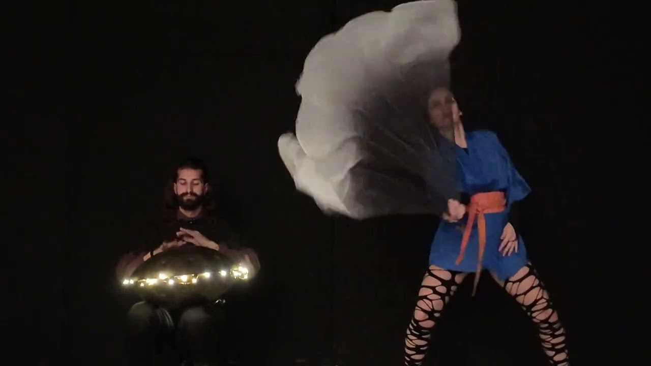 Handpan & Ethereal Silk Fan Dance | Visual Duo Performance |